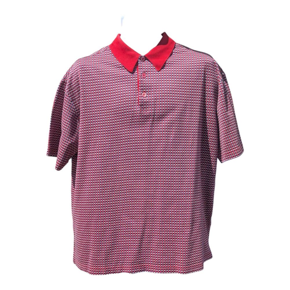 Bugatchi Red Short Sleeve Polo Shirt Men's Size Medium Classic Casual Normcore
